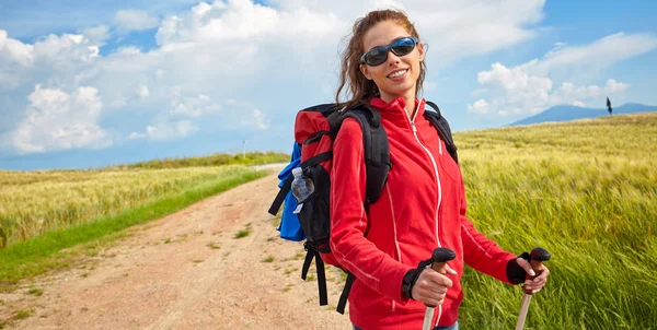 Backpacker подорож по Італії — стокове фото