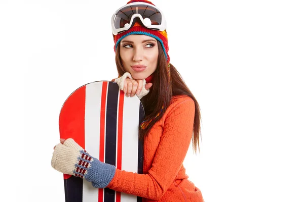 Mujer en traje de snowboarder —  Fotos de Stock