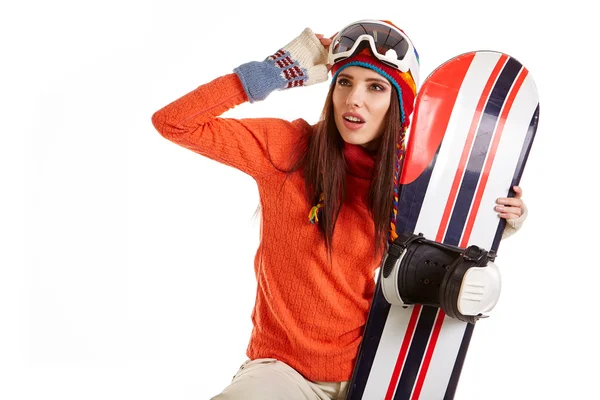 Frau im Snowboardanzug — Stockfoto