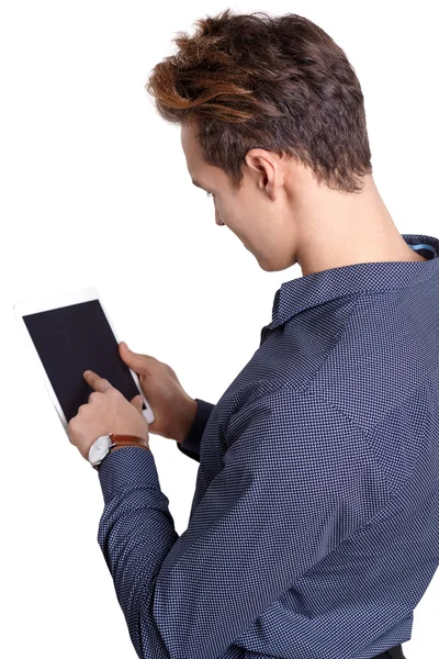 Young man with tablet — Stock Photo, Image