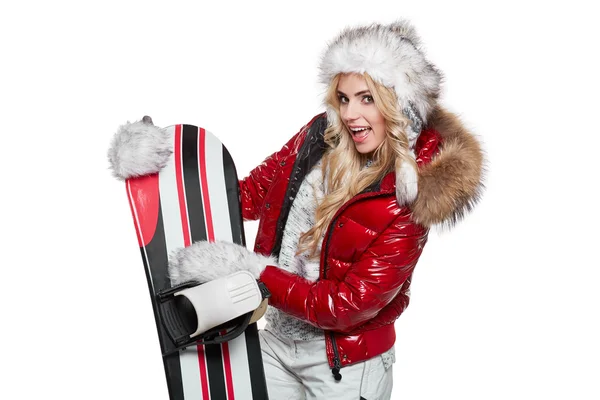 Frau im Snowboardanzug — Stockfoto