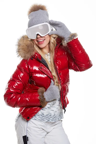 Donna bionda in abbigliamento invernale — Foto Stock