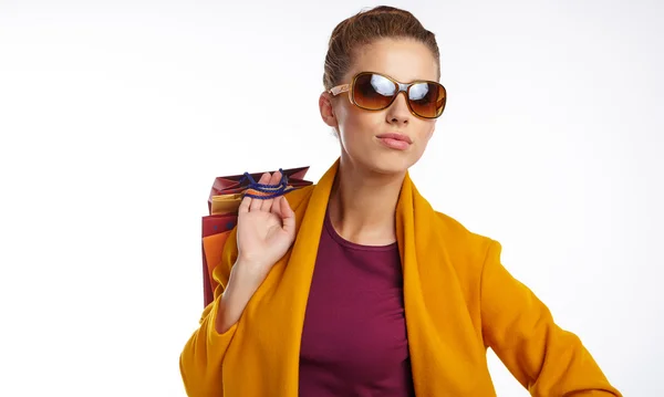 Mujer con bolsas de compras — Foto de Stock