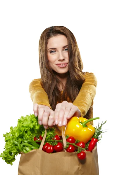 Mujer con bolsa de compras — Foto de Stock