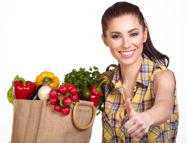 sebze ile genç kız