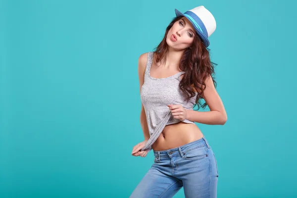 Mujer con sombrero de primavera —  Fotos de Stock