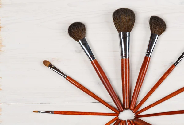 Makeup brushes set for professional on white background — Stock Photo, Image