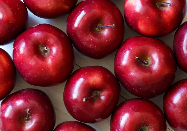 Tło czerwone pyszne jabłka dojrzałe — Zdjęcie stockowe