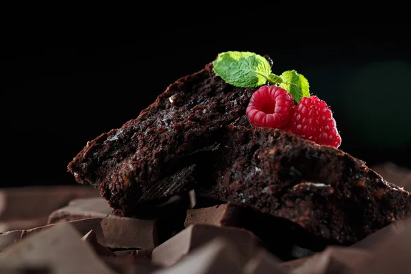 Brownies au chocolat à la framboise — Photo