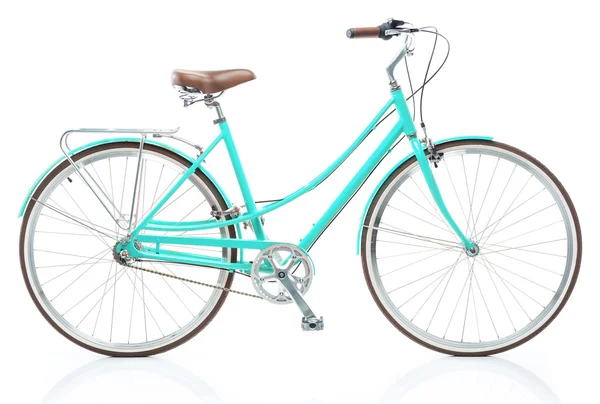 Elegante bicicleta azul para mujer aislada en blanco — Foto de Stock