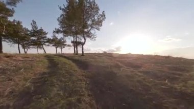 Güzel çam ağaçlarıyla tepenin üzerinden hızlı ve manevra kabiliyeti yüksek bir uçuş. FPV insansız hava aracı ile çekildi.