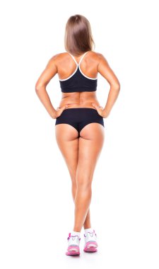 arka beyaz görünümündeki atletik genç kız