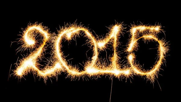 Gelukkig Nieuwjaar - 2015 maakte een sparkler — Stockfoto