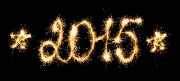 Happy New Year - 2015 with sparklers — Stock Photo, Image