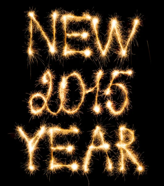 Happy New Year 2015 made of sparkles on black — Stock Photo, Image