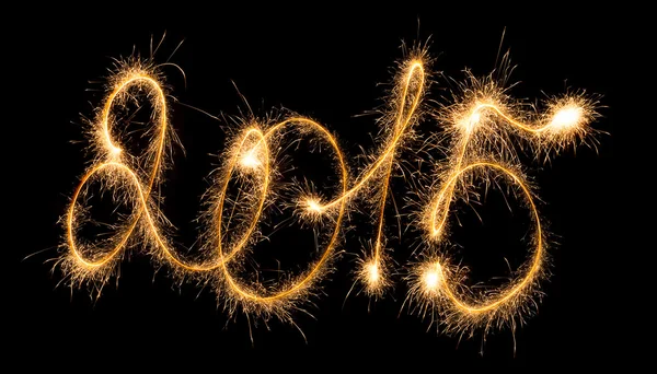 Happy New Year - 2015 with sparklers — Stock Photo, Image