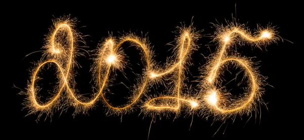Happy New Year - 2015 with sparklers — Stock Photo, Image