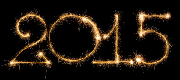 Happy New Year - 2015 with sparklers — Stock Photo, Image