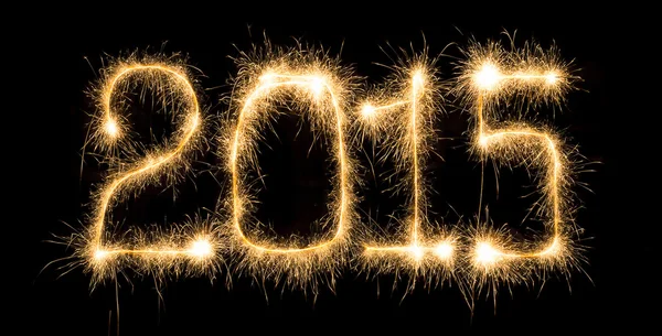 Frohes neues Jahr - 2015 mit Wunderkerzen — Stockfoto