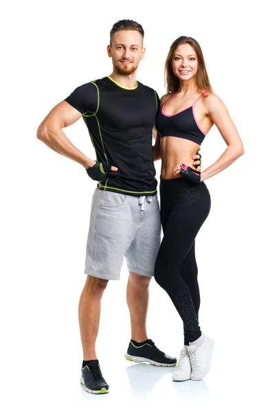Sportowe para - mężczyzna i kobieta po ćwiczeń fitness — Zdjęcie stockowe