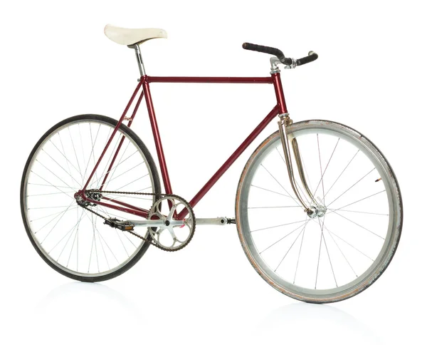 Stylish hipster bicycle isolated on white — Stock Photo, Image