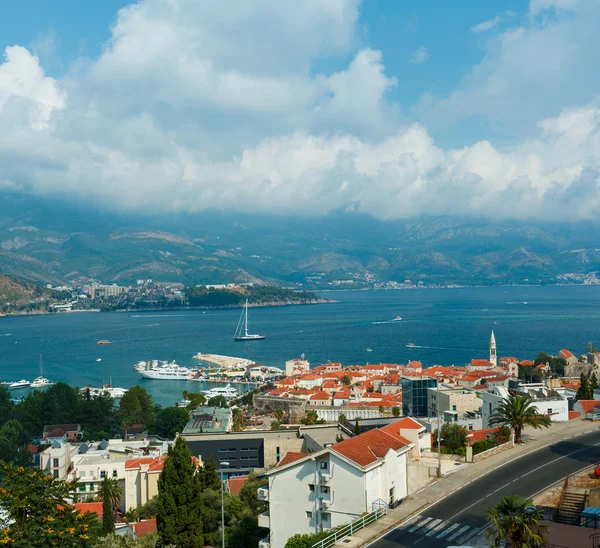 Top view of the seacoast of Budva, Montenegro. — Stock Photo, Image