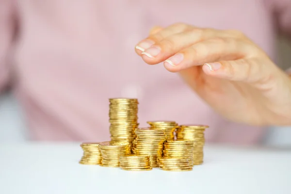 Protect new business start-up concept with hands and coin — Stock Photo, Image