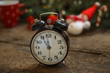 Noel arka plan üzerinde Vintage saat