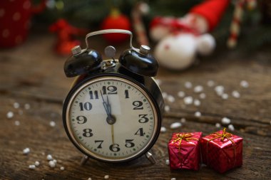 Noel arka plan üzerinde Vintage saat