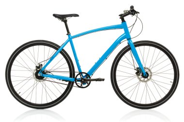 New blue bicycle isolated on a white clipart