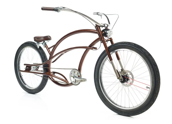 레트로 스타일 자전거는 흰색 절연 — 스톡 사진