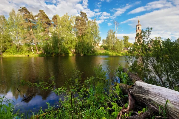 Verão paisagem fluvial — Fotografia de Stock