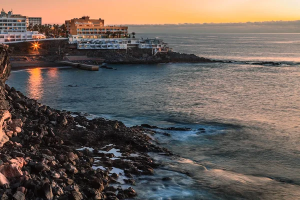 Landschaftlich Reizvolle Felsige Küstenlandschaft Bei Sonnenuntergang Teneriffa Kanarische Inseln Spanien — Stockfoto