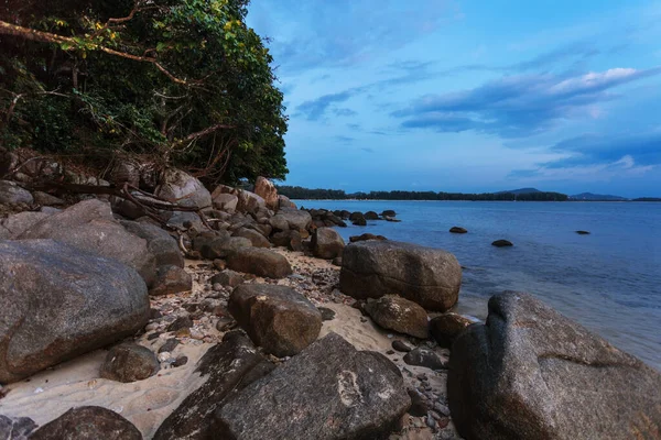 Tropikalnej Plaży Piękny Zachód Słońca Tle Natura Nai Yang Beach — Zdjęcie stockowe