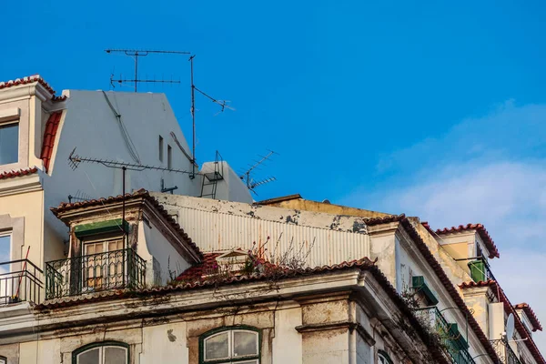 Frammenti Dell Architettura Tradizionale Portoghese Vecchi Edifici Lisboa Portogallo — Foto Stock