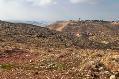  İsrail 'deki Negev Çölü' nde bir kanyonun manzarası