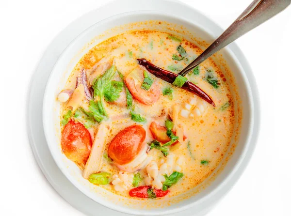 Tom Yam Kung Eller Tom Yum Tom Yam Kryddig Klar — Stockfoto