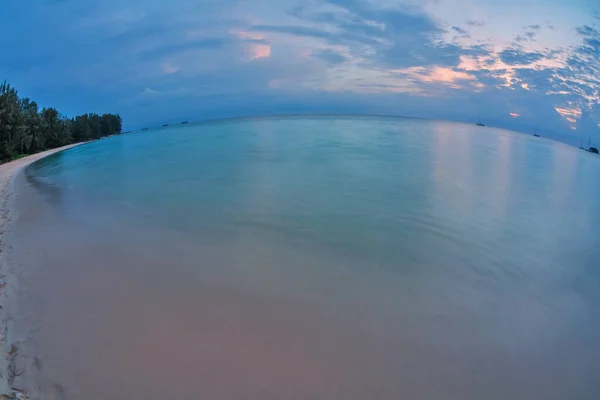 Tropical Beach Beautiful Sunset Fish Eye Lense Nature Background — Stock Photo, Image