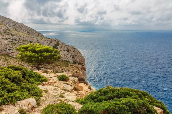 Manzara Kasvetli Dramatik Gökyüzü Cape Formentor Altında Bir Fırtına Öncesi — Stok fotoğraf