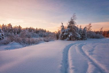 güzel kış günbatımı