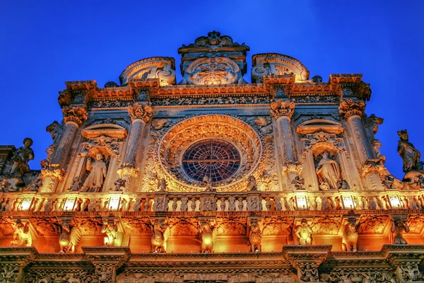 Italia Lecce Historiallinen keskus "Santa Croce Church" barokki archite — kuvapankkivalokuva