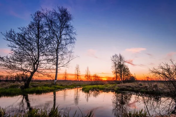 Campo de pôr do sol — Fotografia de Stock