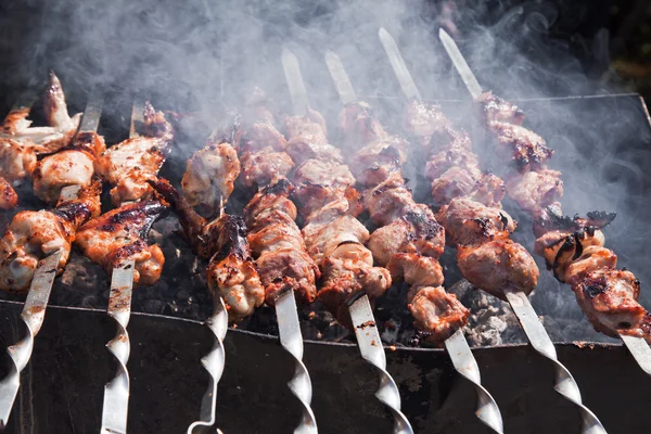 Preparing Shashlik — Stock Photo, Image