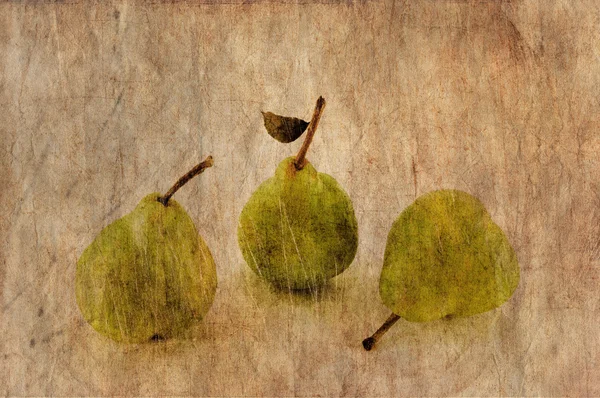 Fresh apple and pears in grunge and retro style. — Stock Photo, Image