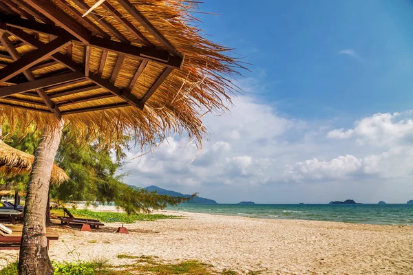 Na piaszczystej plaży tropikalnej — Zdjęcie stockowe