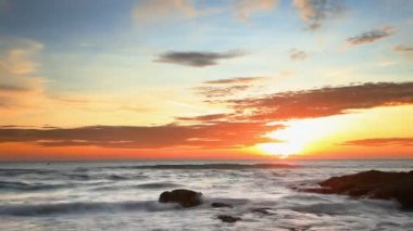 güzel gün batımı, tropik deniz.