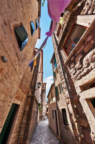 Fish-eye view of the old city on sky background — Stock Photo, Image