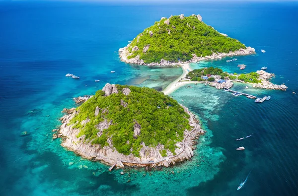 Koh Nang Yuan Luchtfoto Thailand — Stockfoto