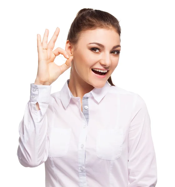 Mujer en fondo blanco — Foto de Stock