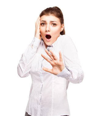 Beyaz arka plan, kadının